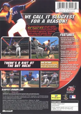 MLB SlugFest 2003 (USA) box cover back